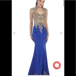 Royal blue evening dress